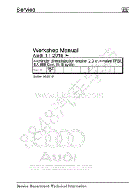 奥迪 TT FV – 4 缸直喷发动机（2.0l. 4 气门 TFSI EA888 Gen. III B 循环）DKZB