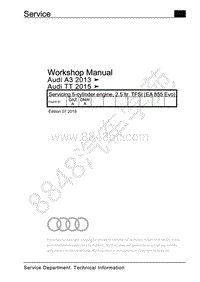 奥迪 TT FV – 维修 5 缸发动机 2.5 升 TFSI EA 855 Evo DAZA DNWA