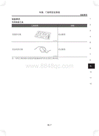 2011年纳智捷大7-车身 门锁和安全系统-01-准备事项