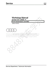 2020-2022奥迪E-tron GEA F4B F83 F4 F8 F4N – 前传动单元 0MG