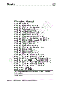 2020-2022奥迪E-tron GEA F4B F83 F4 F8 F4N – 使用 R1234yf 制冷剂的空调 – 通用