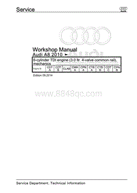 奥迪 D4 4H – 发动机机械 – CDTA CDTB CLAB CMHA CPNA CTBA CTBB CDTC CPNB