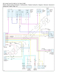 2021 本田CR-V 1.5L电路图 – 冷却风扇 – 混合动力（散热器冷却风扇）