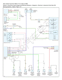 2021 本田CR-V 1.5L电路图 – 警告系统 – 混合动力（仪表板 仪表和警告指示灯）
