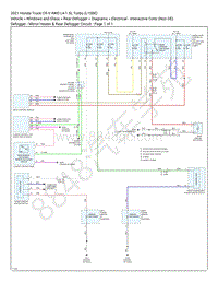 2021 本田CR-V 1.5L电路图 – 除雾器 – 后视镜加热器和后除雾器电路（后除雾器）