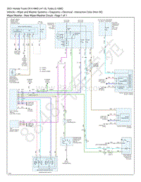 2021 本田CR-V 1.5L电路图 – 雨刮器 清洗器 – 后雨刮器 清洗器电路