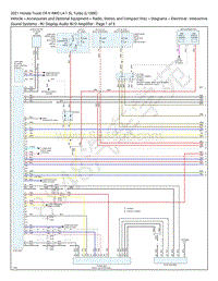 2021 本田CR-V 1.5L电路图 – Sound Systems – W Display Audio W 0 放大器