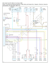 2021 本田CR-V 1.5L电路图 – 音响系统 – 带彩色音频