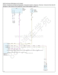 2020 Fusion FWD 2.0L EWD – 导航 – 后置摄像头电路（带触摸屏显示的混合动力）