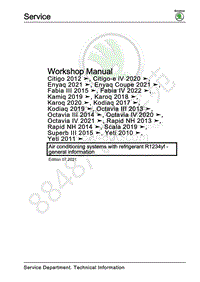 2020-2022年 斯柯达 Enyaq iV – 使用 R1234yf 制冷剂的空调系统