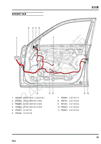 2011年荣威750HYBRID电路图-副驾驶侧门线束