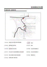 上汽荣威MARVEL X-连接器定位图-37.车身线束-右侧D柱