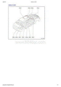吉利帝豪EV350-EV450-EV500-顶棚线束布置图