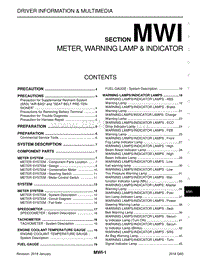英菲尼迪Q60维修手册-MWI-仪表 警告灯和指示灯