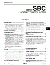 英菲尼迪Q60维修手册-SBC-安全带控制系统