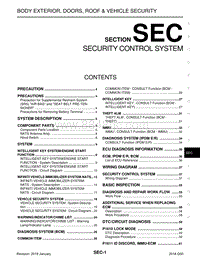 英菲尼迪Q50维修手册-SEC-安全控制系统