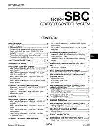 英菲尼迪Q50维修手册-SBC-安全带控制系统