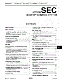 英菲尼迪Q50维修手册-SEC-安全控制系统