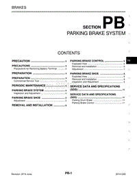 英菲尼迪Q40维修手册-PB-驻车制动系统