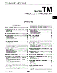 英菲尼迪Q40维修手册-TM-变速驱动桥和变速箱