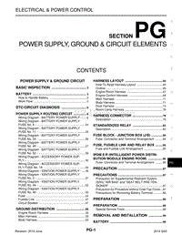 英菲尼迪Q40维修手册-PG-电源 接地和电路元件-1_PG-电源 接地和电路元件