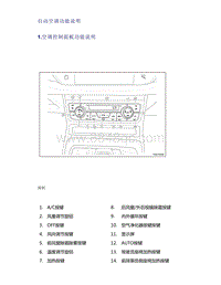 帝豪EV350 EV450 EV500-自动空调功能说明