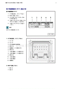 奥迪Q5维修手册-5 数字电视调谐器 -R171- 插头布置