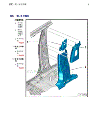 奥迪Q5维修手册-4 装配一览 - B 柱饰板