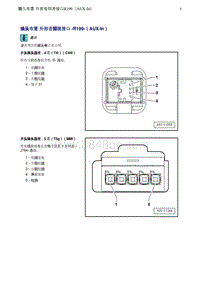 奥迪Q5维修手册-4 插头布置 外部音频源接口 -R199-（AUX-In）