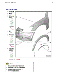 奥迪Q5维修手册-1 装配一览 - 轮罩盖板