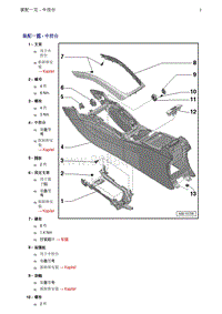 奥迪Q5维修手册-2 装配一览 - 中控台