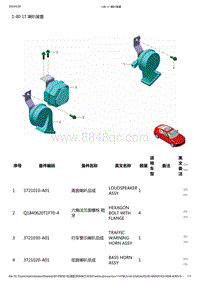 零跑S01新能源-零部件信息-1-80 11 喇叭装置