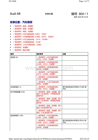 奥迪A8D5电路图-安装位置 汽车前部