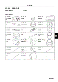 2010年一汽马自达8-03-60 维修工具