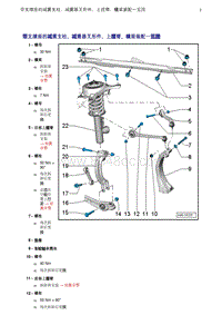 一汽奥迪A4B8-04 带支撑座的减震支柱 减震器叉形件 上摆臂 横梁