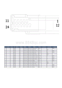 名爵MG ONE电路图-FA007 仪表-车身线束对接连接器-2 