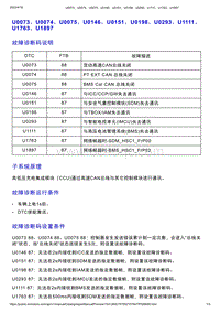 智己L7维修诊断-DTC排故-U0073 U0074 U0075 U0146 U0151 U0198 U0293 U1111 U1763 U1897