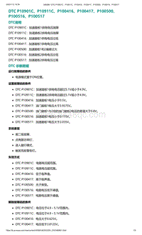 2022年爱驰U6故障诊断-DTC P10901C P10911C P100416 P100417 P100500 P100516 P100517