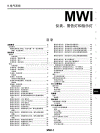 2018年启辰M50V-MWI-仪表 警告灯和指示灯