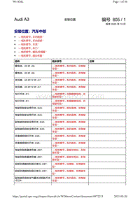 奥迪A3电路图-安装位置 车辆中部