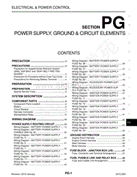 英菲尼迪Q50维修手册-PG-电源 接地和电路元件-1_PG-电源 接地和电路元件