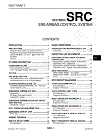 英菲尼迪Q50维修手册-SRC-SRS 安全气囊控制系统