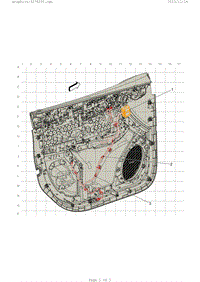 2017凯迪拉克XT5电路图-乘客车门装饰件线束布线