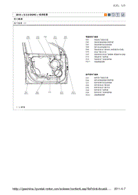 现代ix35 G2.0 DOHC电路图-车门线束