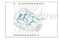 2021小鹏G3电路图-前舱线束-连接器布置图