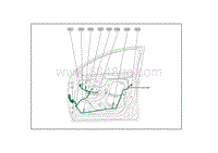 2021小鹏G3电路图-右前门线束-连接器布置图