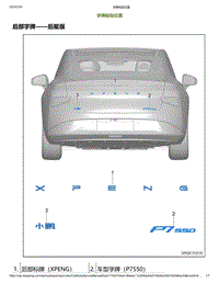 2023小鹏P7i车身维修-字牌粘贴位置