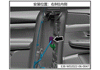 2023小鹏G9电路图-RRBD-右后门线束对接地板线束对接插头位置图