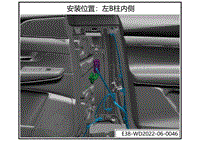 2023小鹏G9电路图-RLBD-左后门线束对接地板线束对接插头位置图