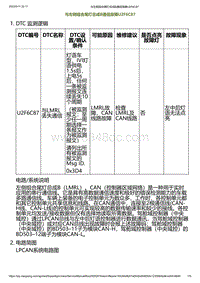 2023小鹏G6诊断-与左侧组合尾灯总成B通信故障U2F6C87